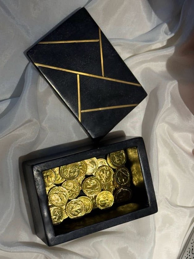 Brass Inlay Box - Black