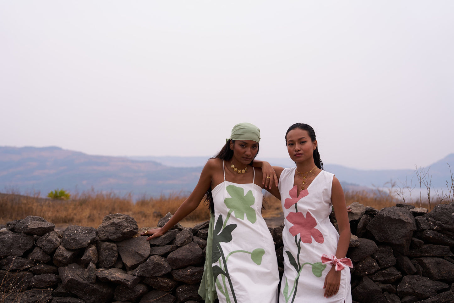 Wildflower Colour-Blocking Midi Dress