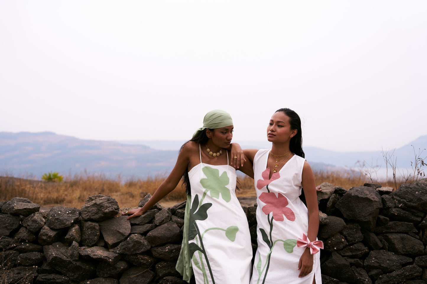 Wildflower Colour-Blocking Midi Dress