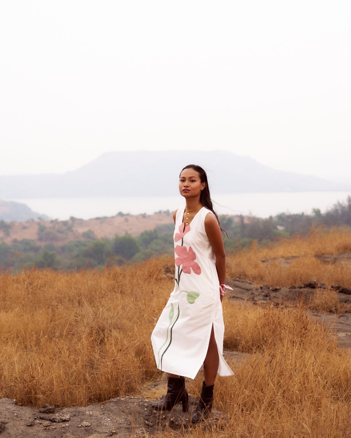 Blooming Springs Long Slit Dress