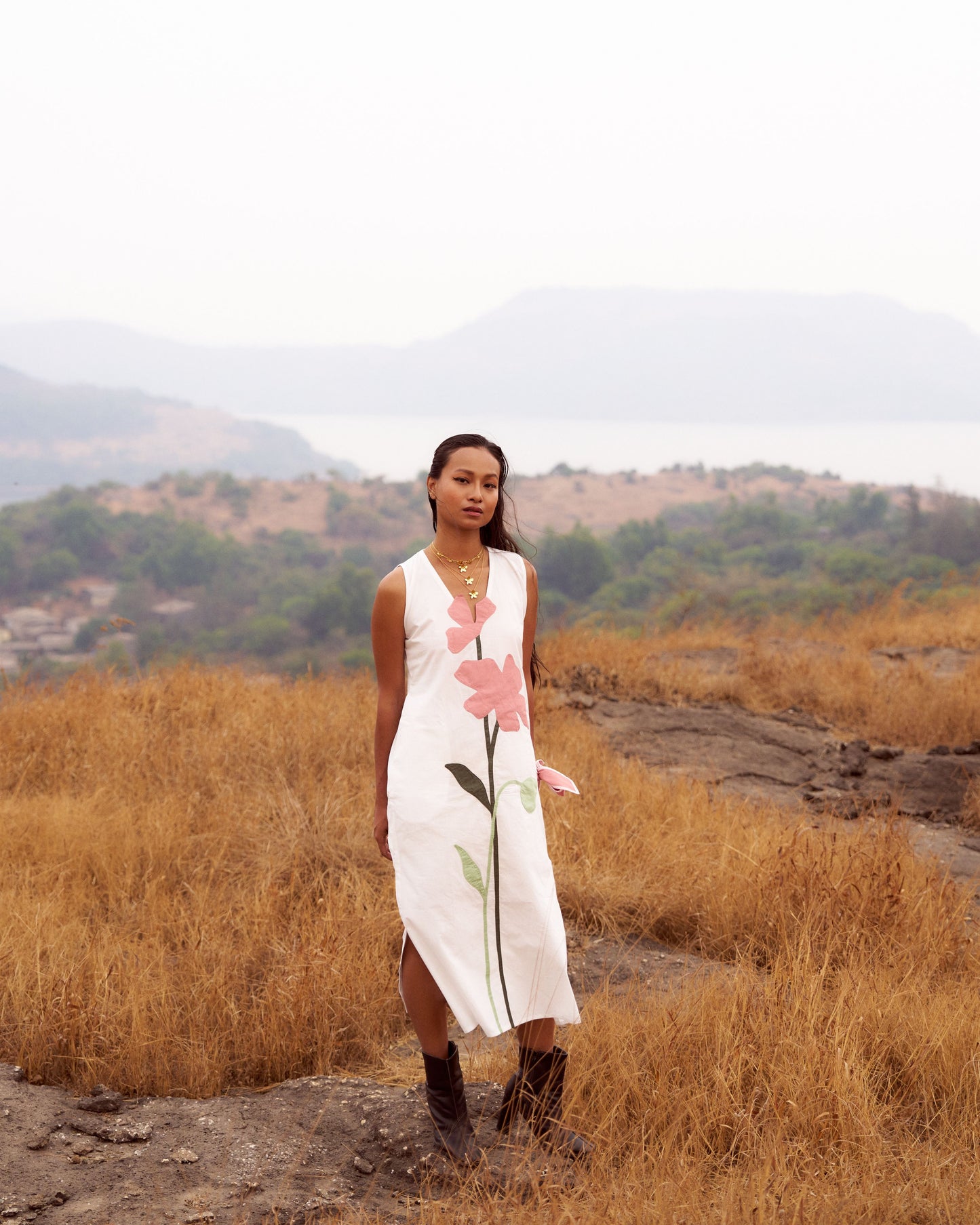Blooming Springs Long Slit Dress
