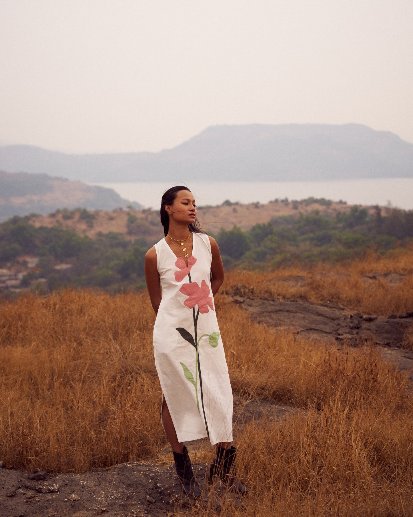 Blooming Springs Long Slit Dress