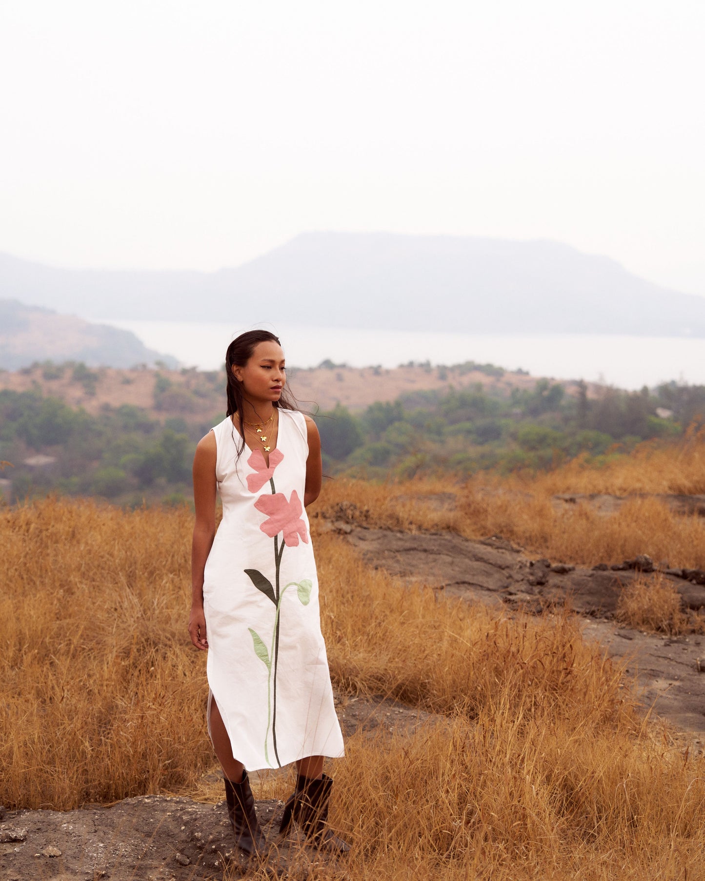 Blooming Springs Long Slit Dress