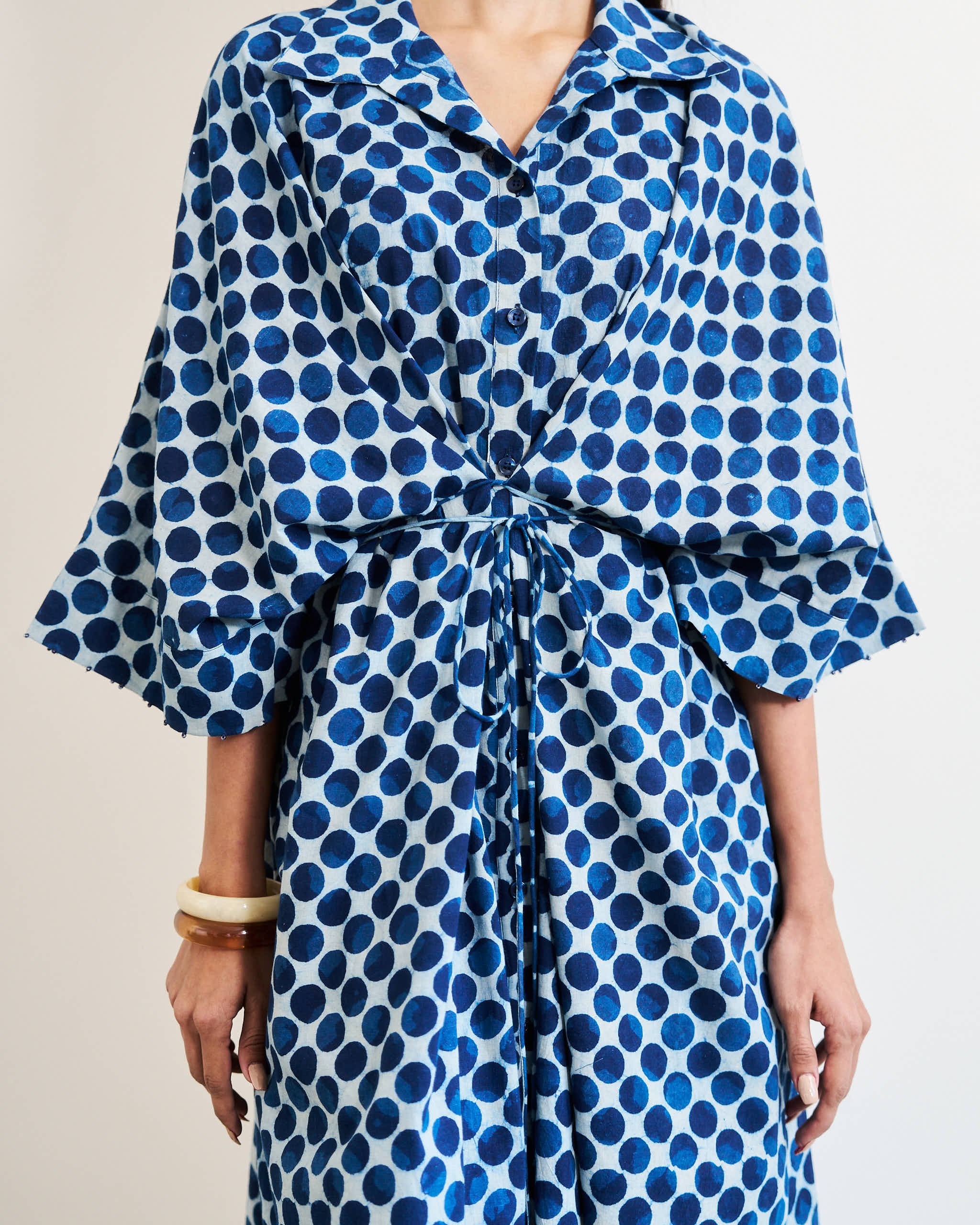 Confluence Dress - Rain Dot Indigo