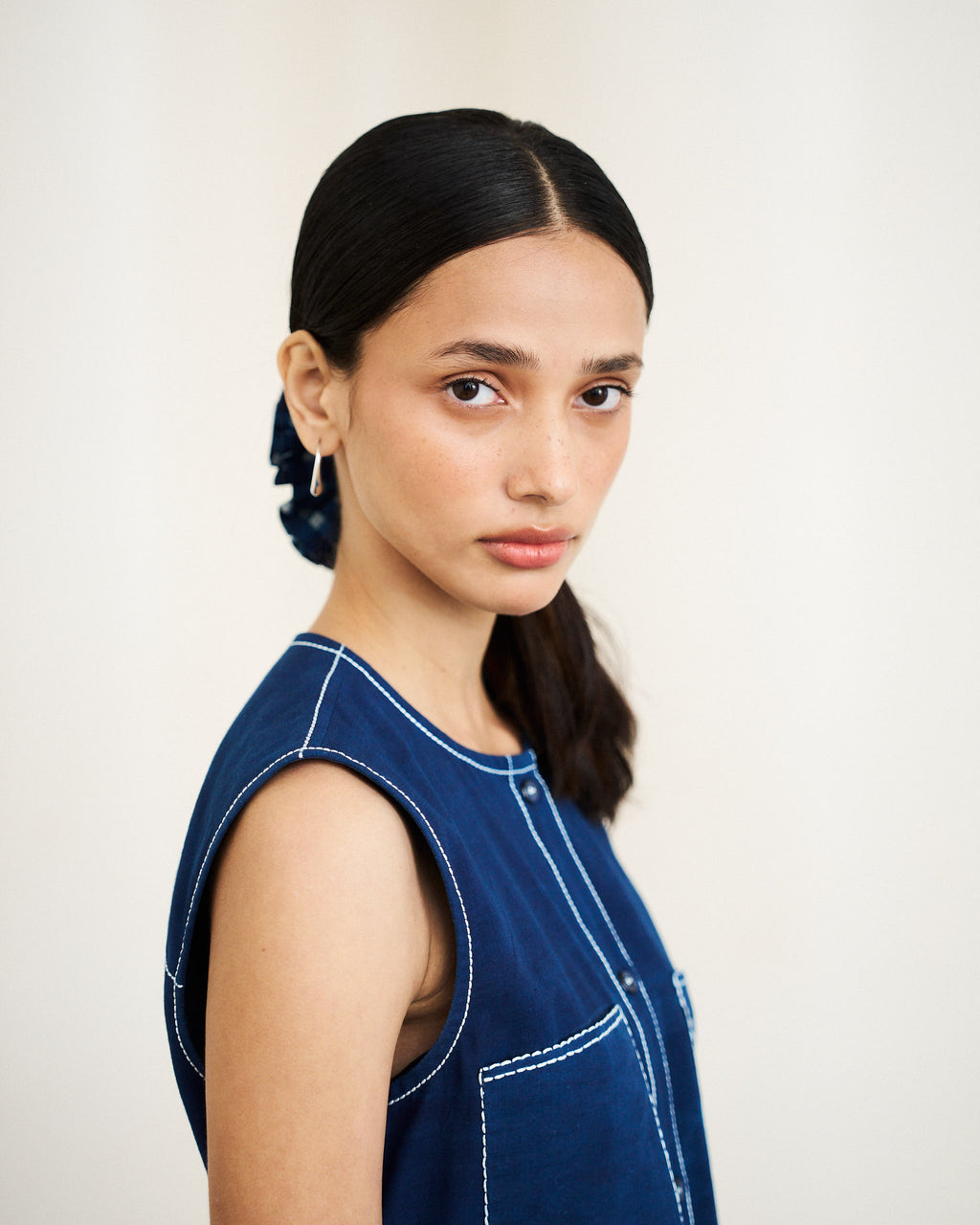 Belted Utility Shirt - Indigo Vat