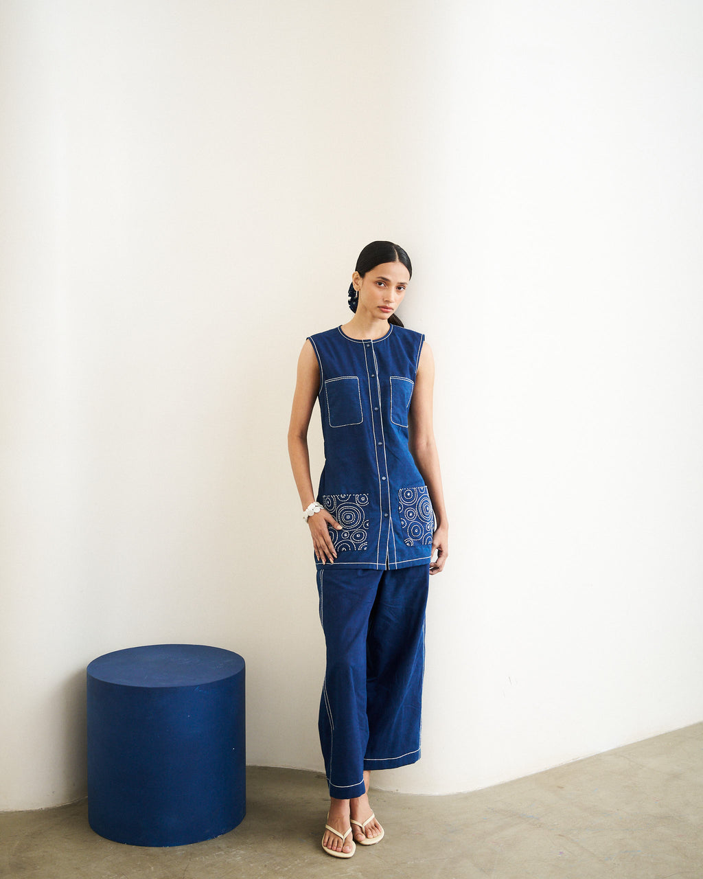Easy Pull-on Trouser - Indigo Vat