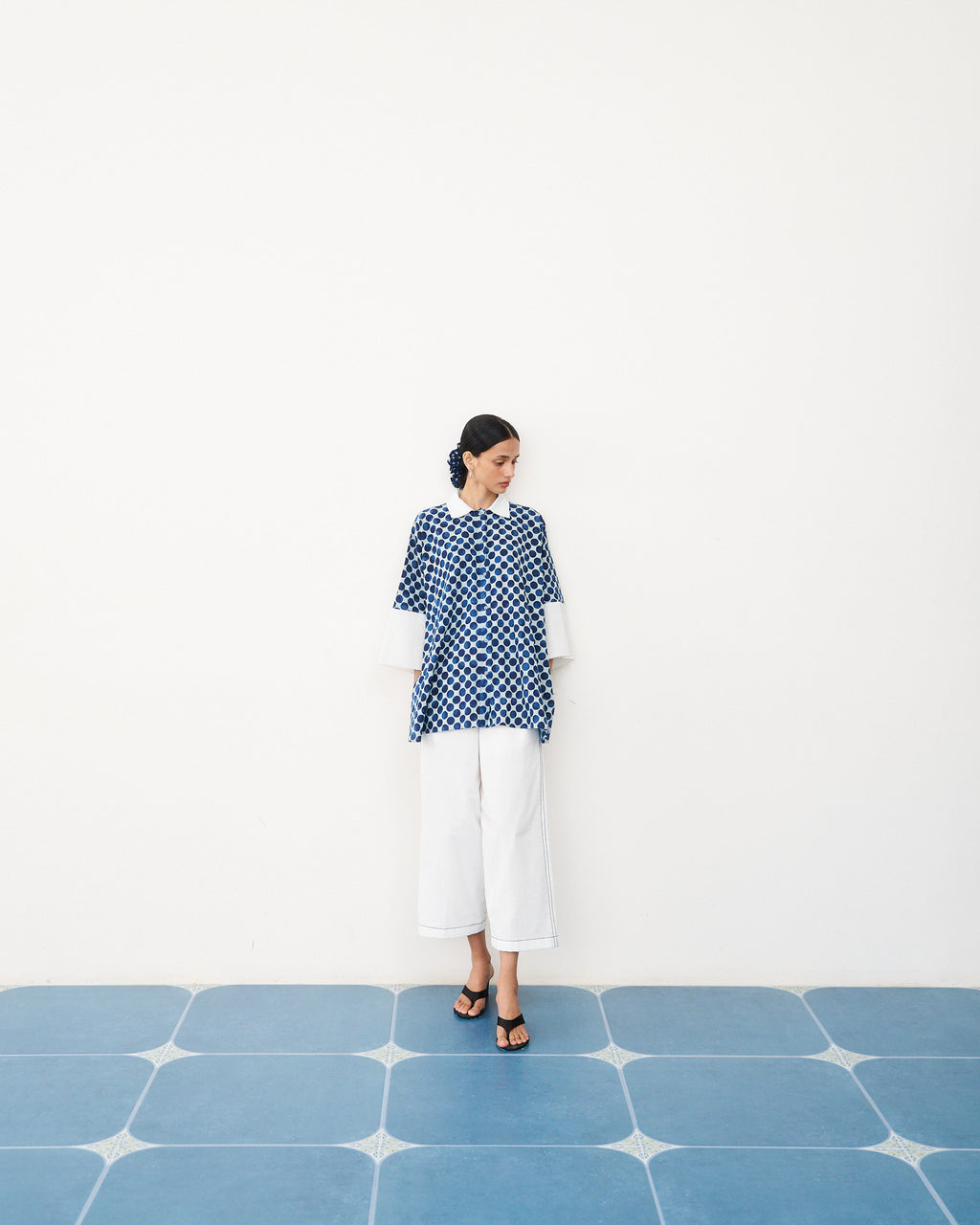Atelier Shirt - Rain Dot Indigo