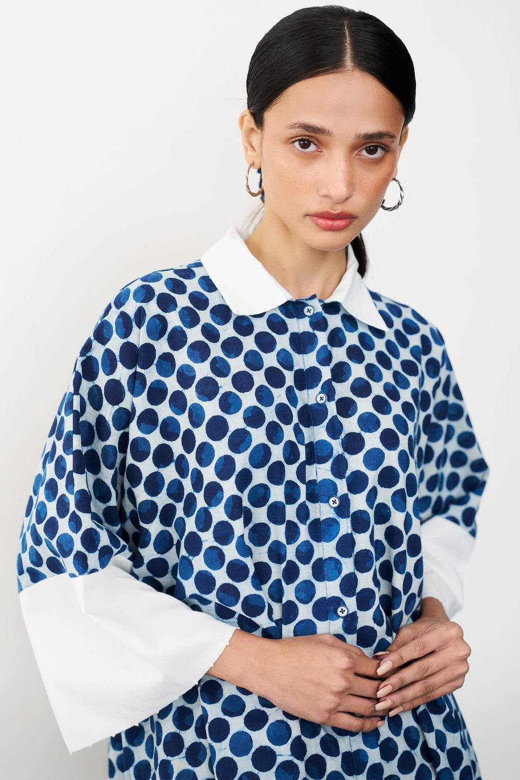 Atelier Shirt - Rain Dot Indigo