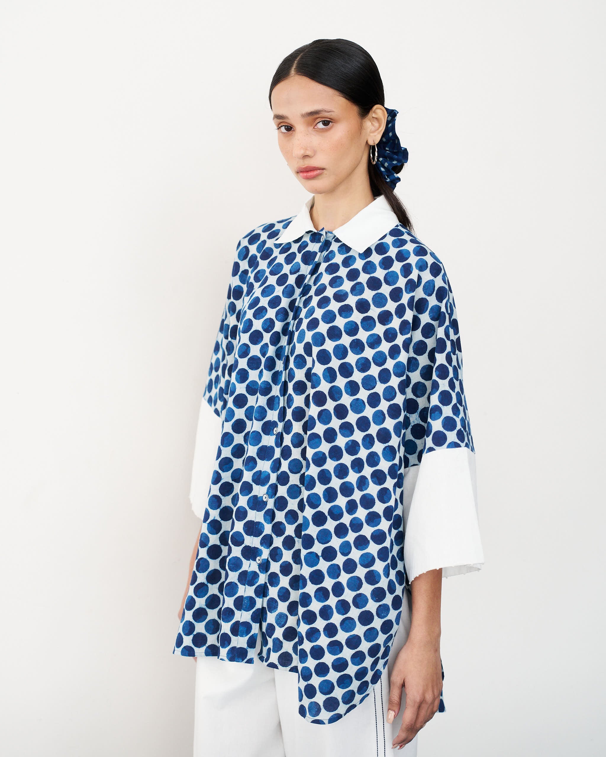 Atelier Shirt - Rain Dot Indigo
