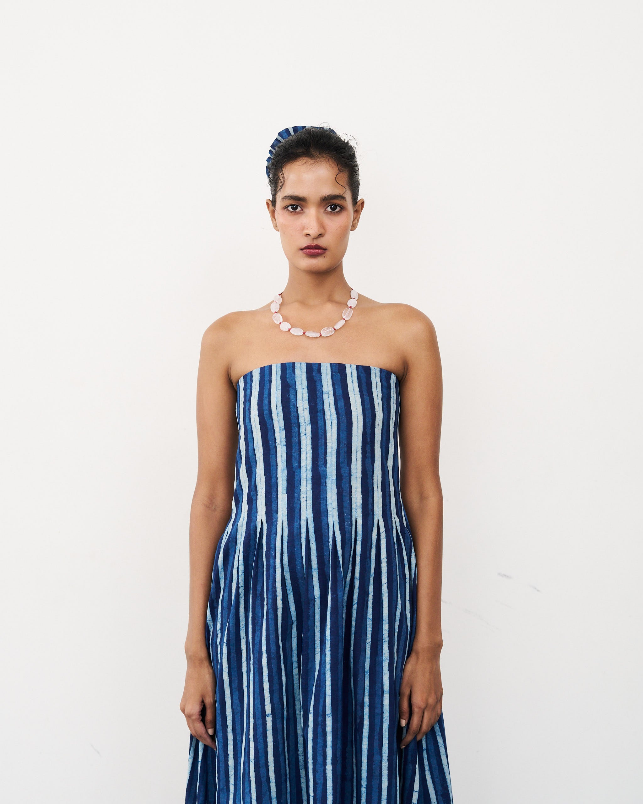 Canal Dress - Riverline Stripe Indigo