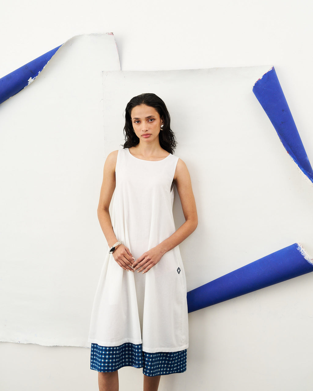 Everyday Dress - Pristine White with Craft Mark Gingham