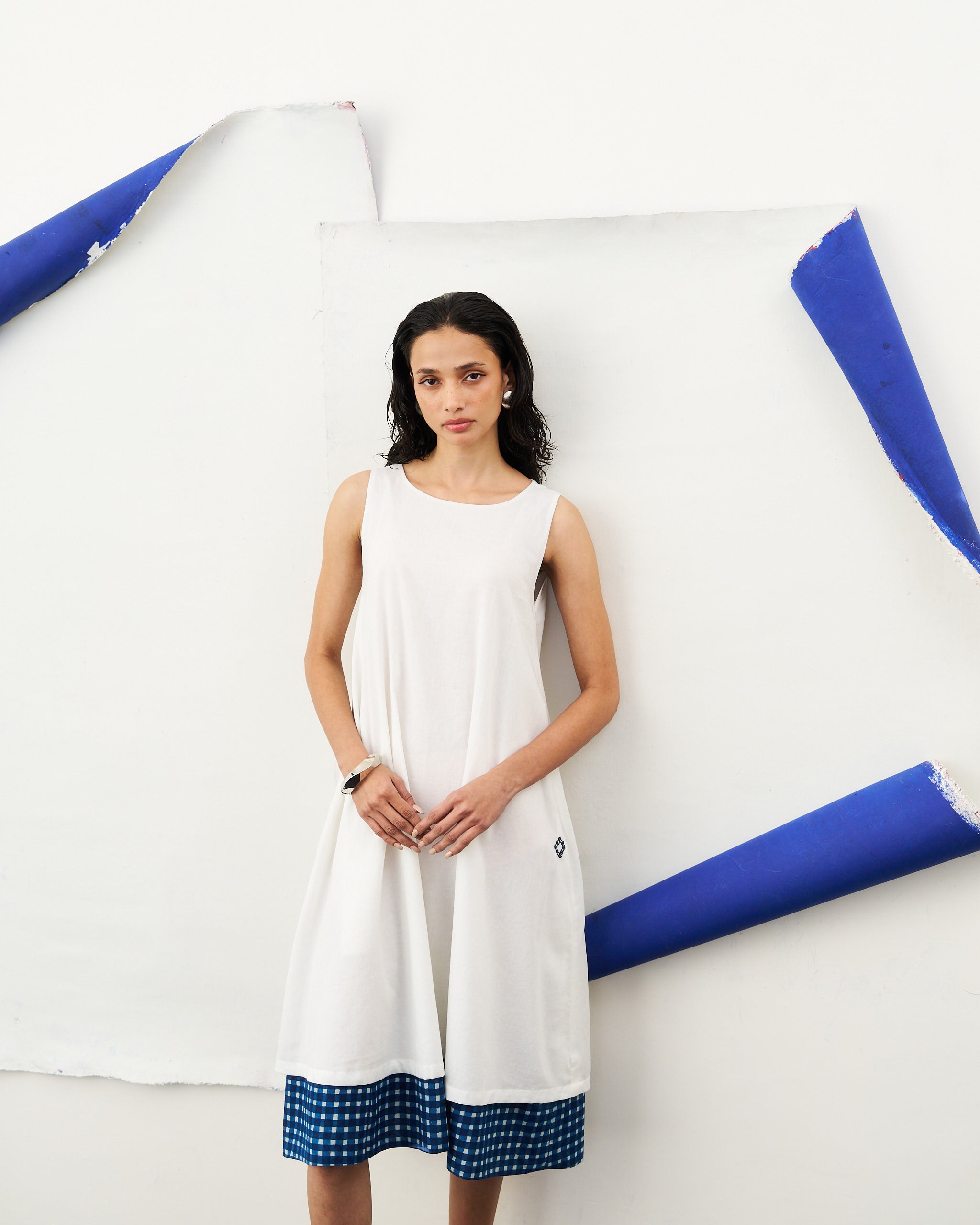 Everyday Dress - Pristine White with Craft Mark Gingham
