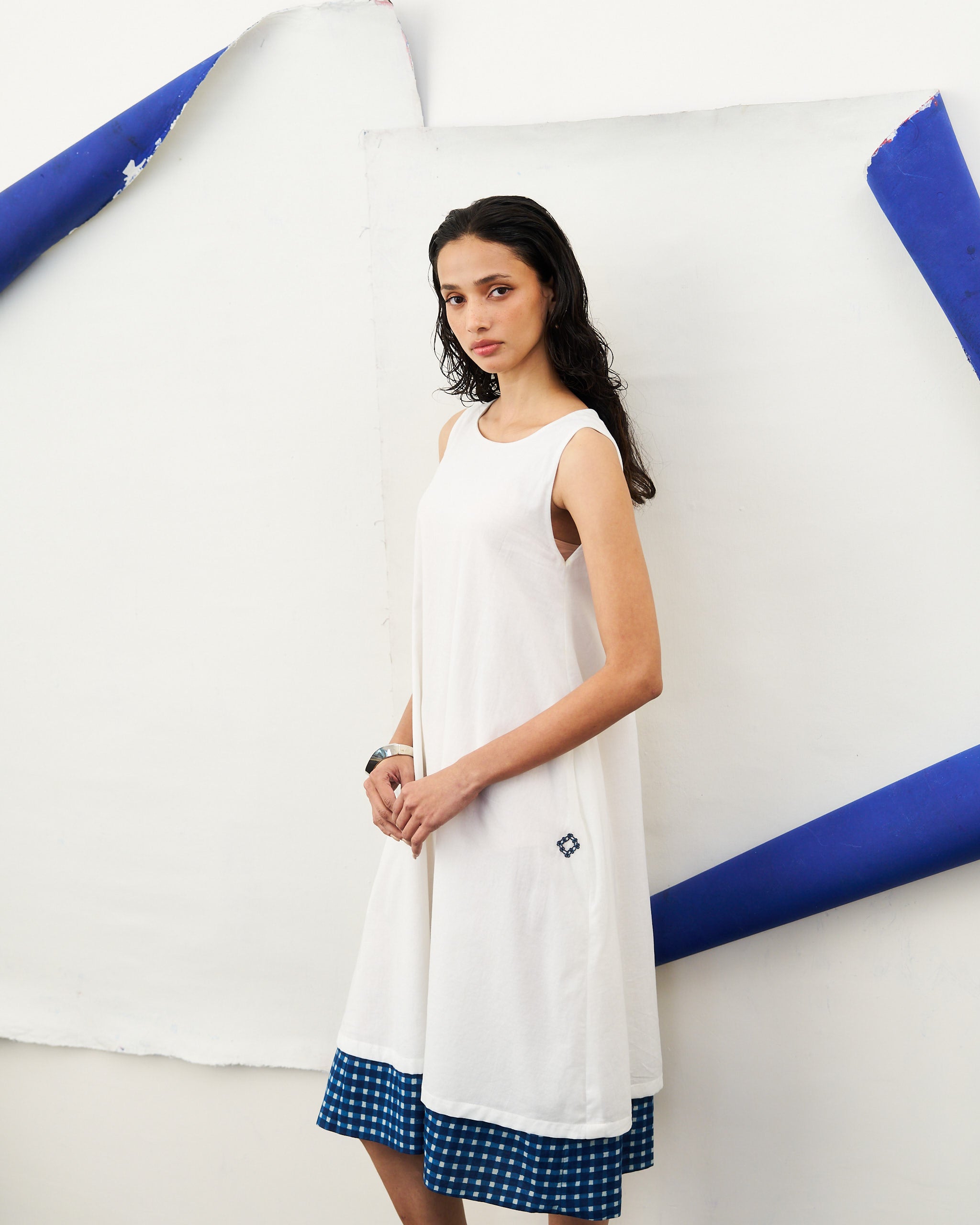 Everyday Dress - Pristine White with Craft Mark Gingham