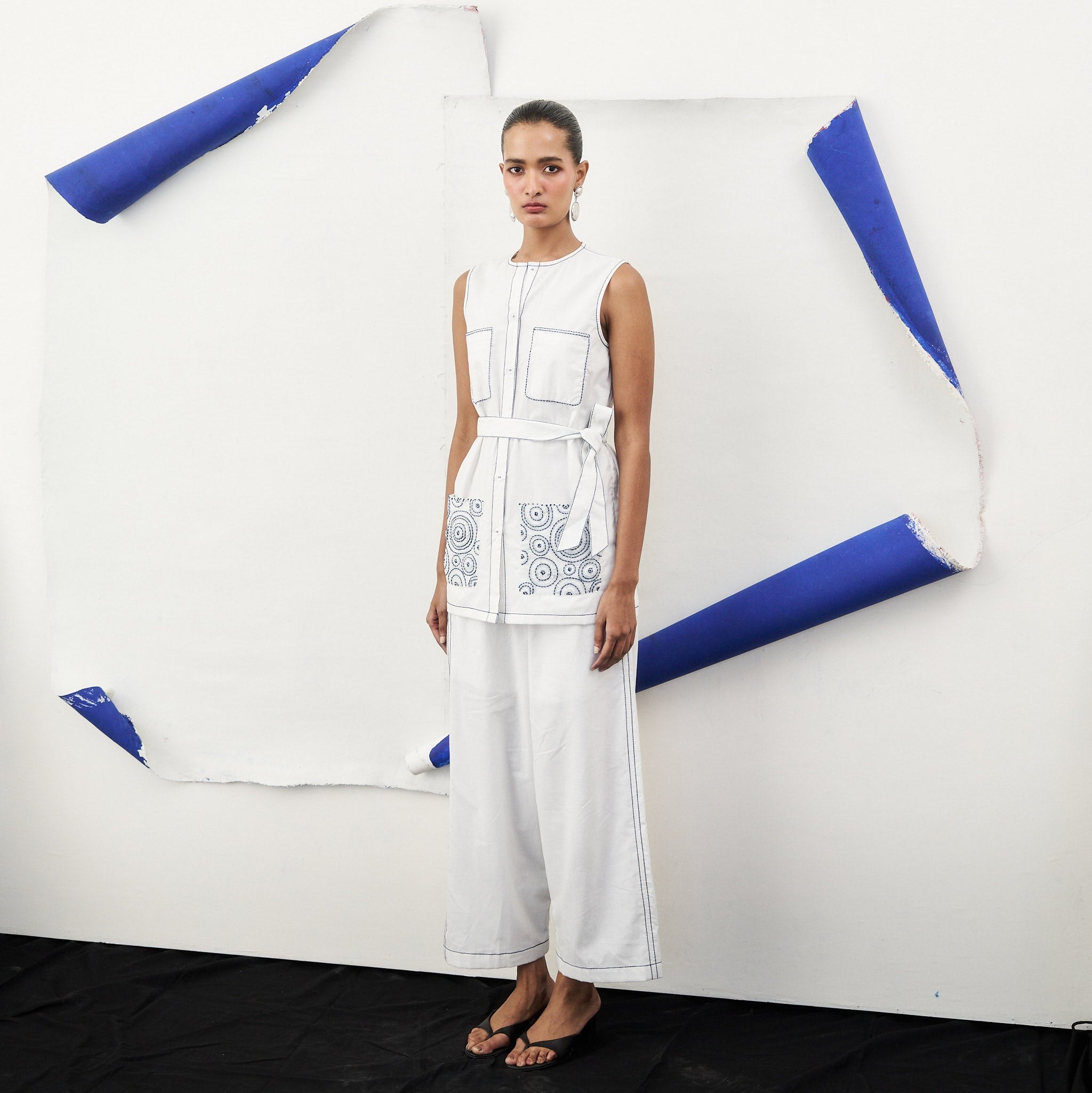 Belted Utility Shirt - Pristine White