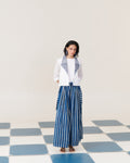 Long Day Skirt - Riverline Stripe Indigo