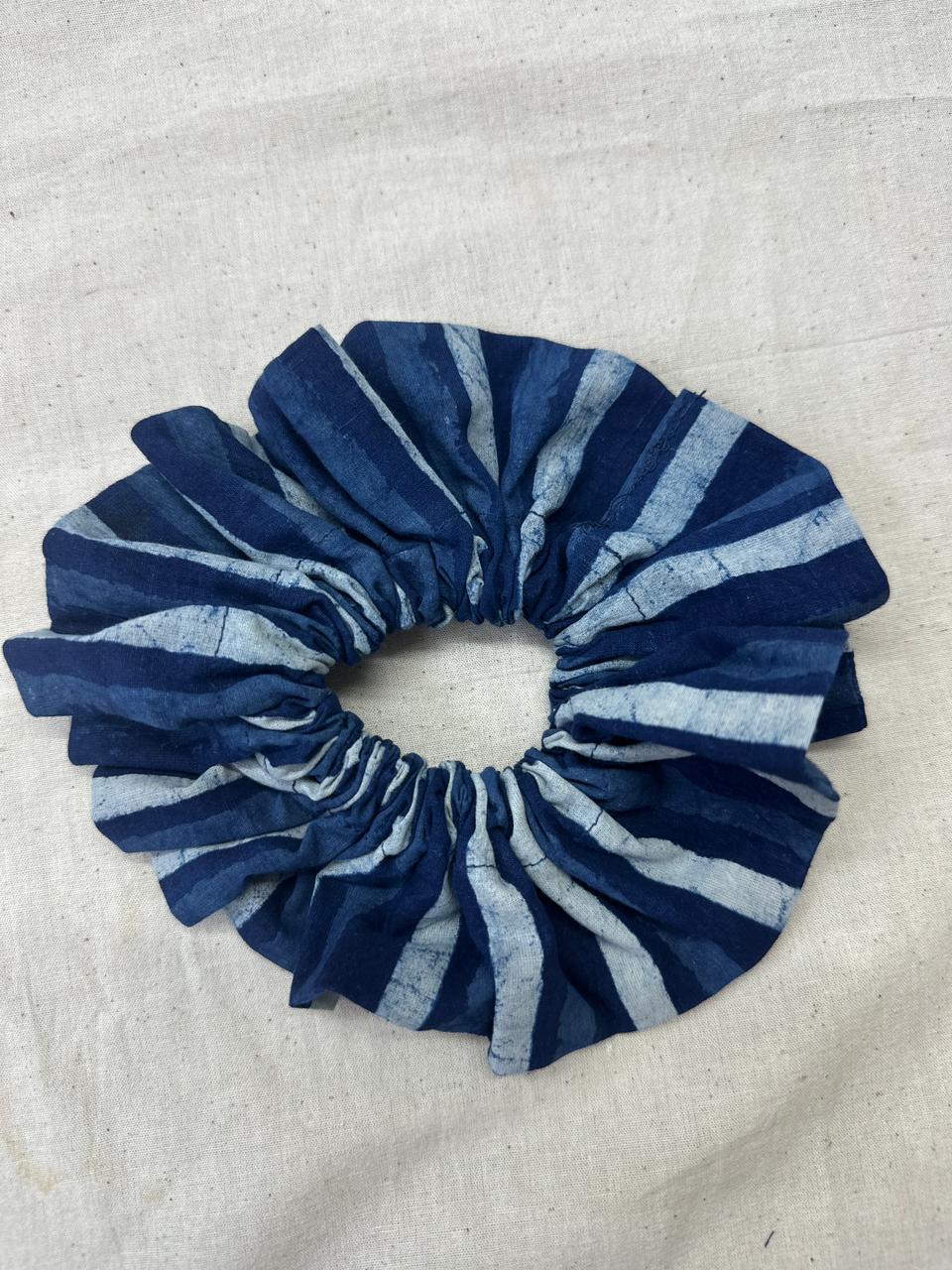 Indigo Stripe Scrunchie