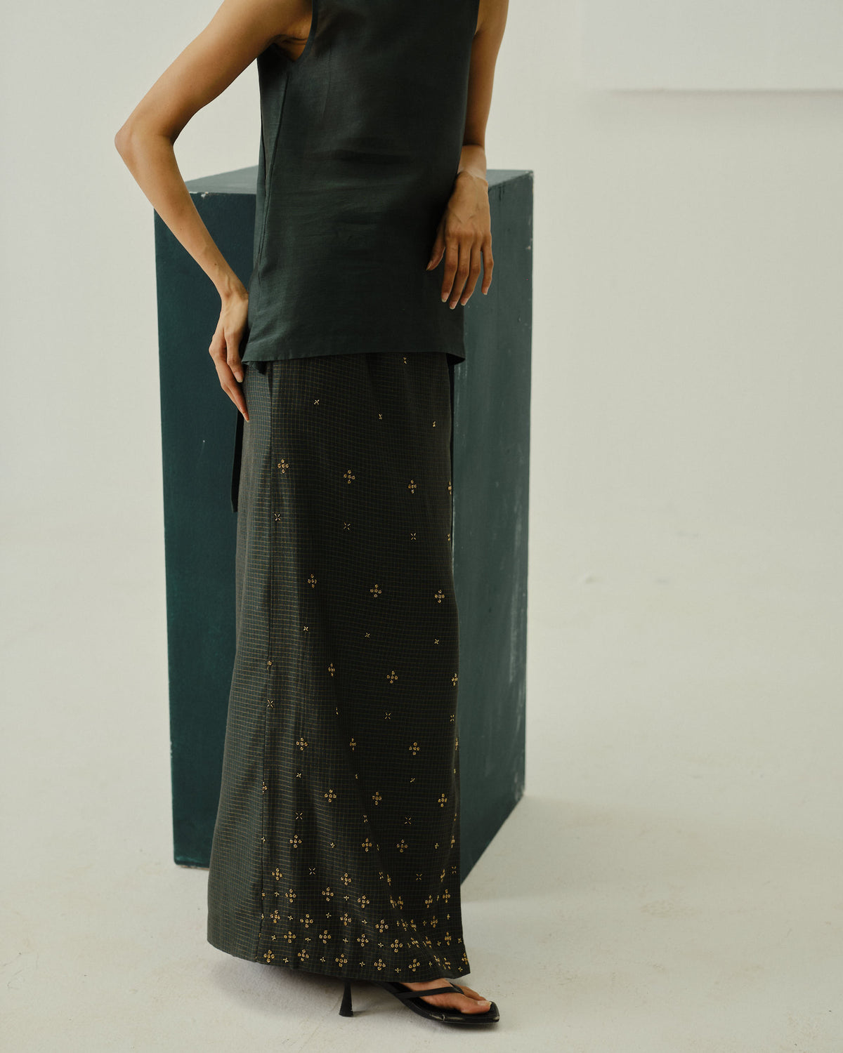 SCATTER - Dakhni Green Skirt