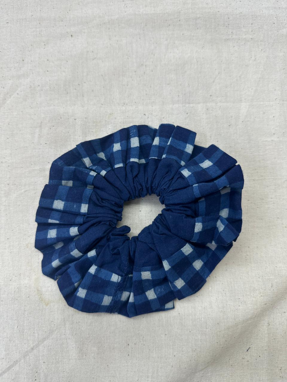 Indigo Check Scrunchie – Craft Mark Gingham