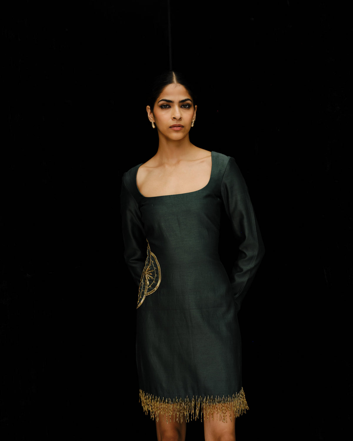 MARGIN - Dakhni Green Dress
