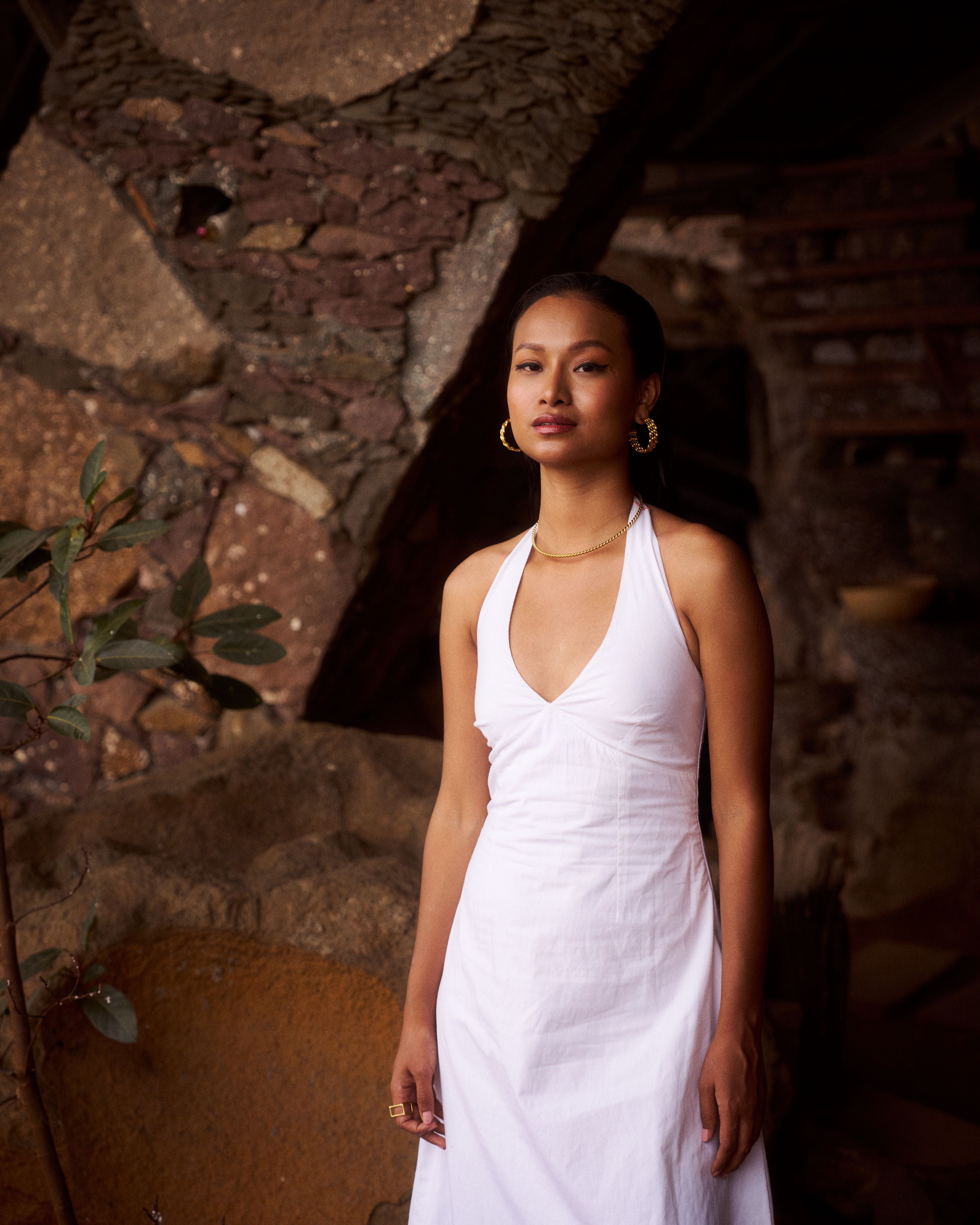 Pristine Halter Neck Summer Dress