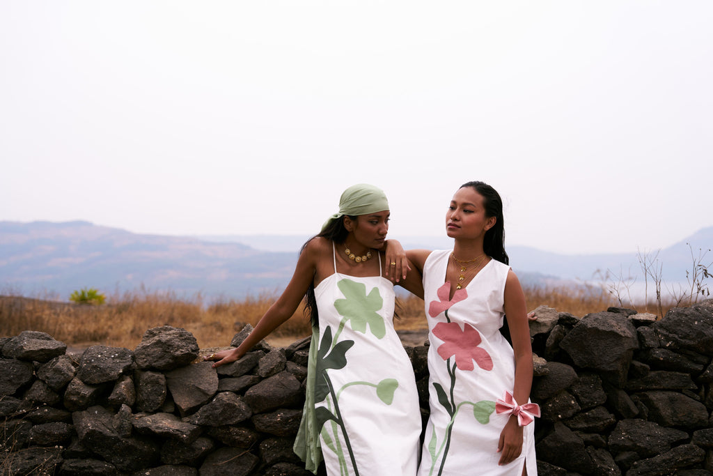 Wildflower Colour-Blocking Midi Dress