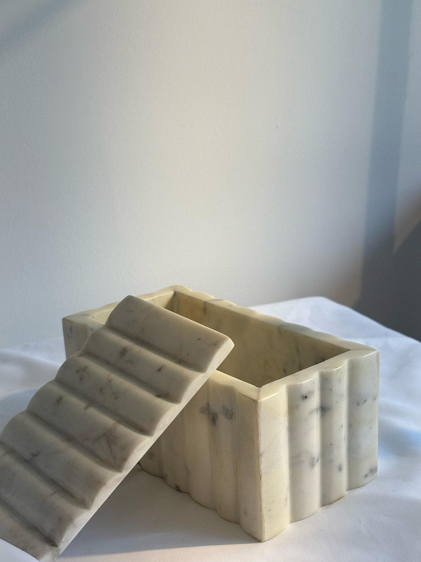Wave Textured Box - White
